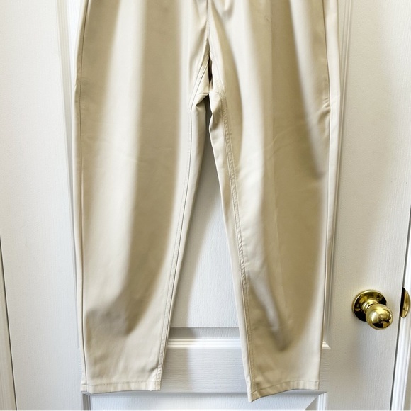 Zara Faux Leather High Waisted Baggy Fit Pants Cream Ecru Size 2 NEW WITH TAG - Picture 8 of 16